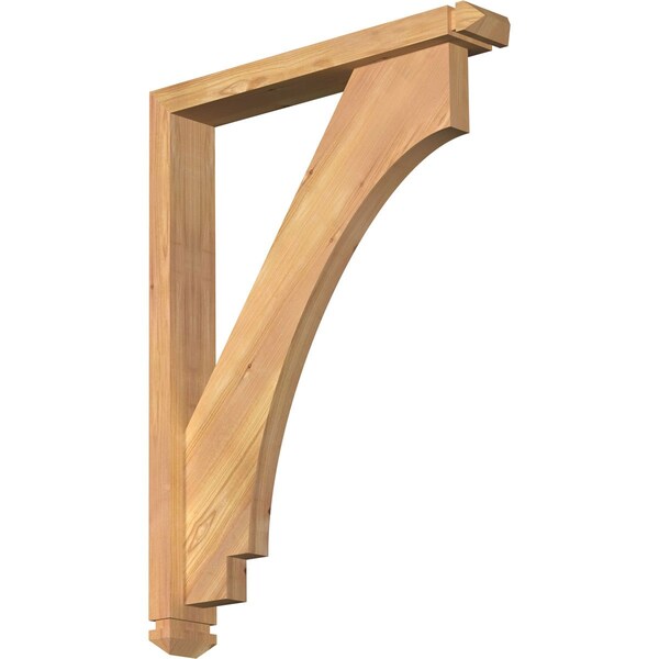 Ekena Millwork Imperial Arts and Crafts Smooth Bracket w/ Offset Brace, Western Red Cedar, 3 1/2"W x 22"D x 30"H BKT0402X22X30IMP03SWR - main